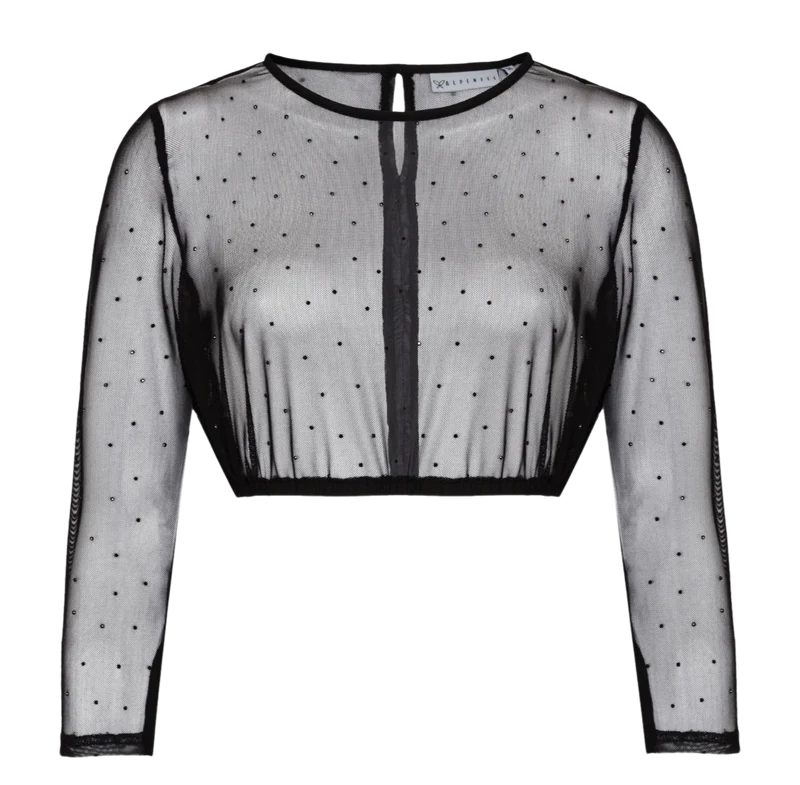 Dirndlbluse Alpenfee, Roxy, langarm, schwarz