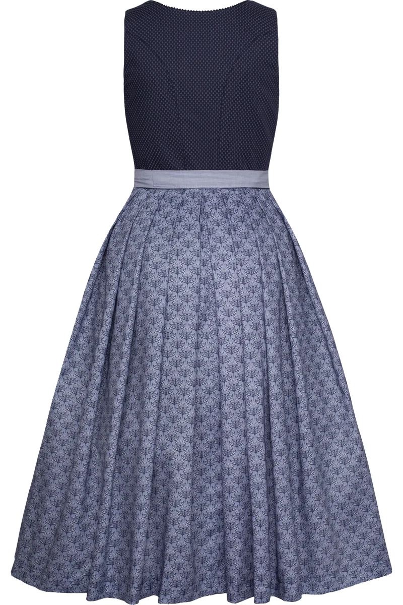 Langes Baumwolldirndl gemustert - dunkelblau