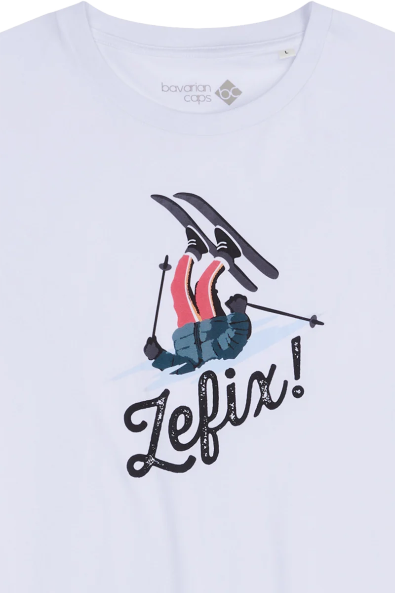 Herren T-Shirt Skifahrer 'Zefix' - weiß