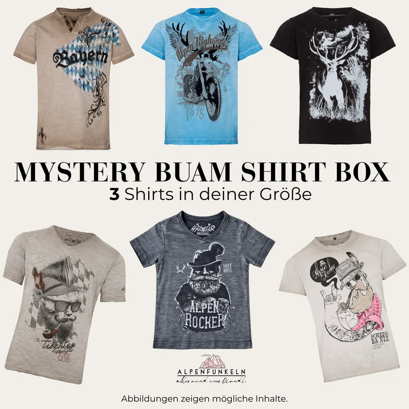 Mystery Box Set Buben Trachtenshirts - 3 Shirts in deiner Größe