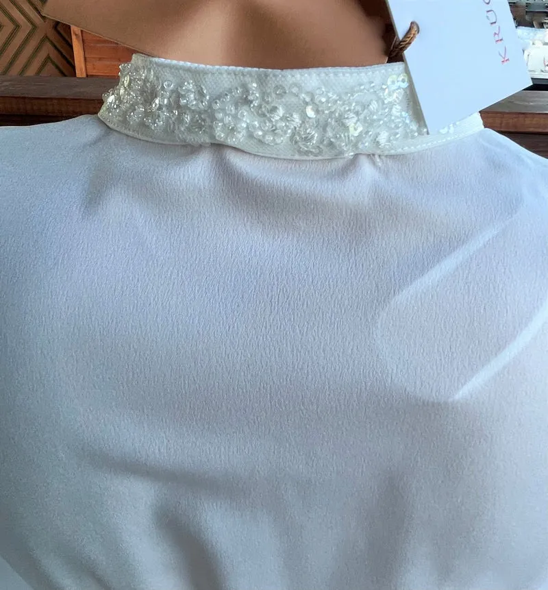 Dirndlbluse Krüger, Anthea, hochgeschlossen, 3/4 Arm, ecru, Gr. 40