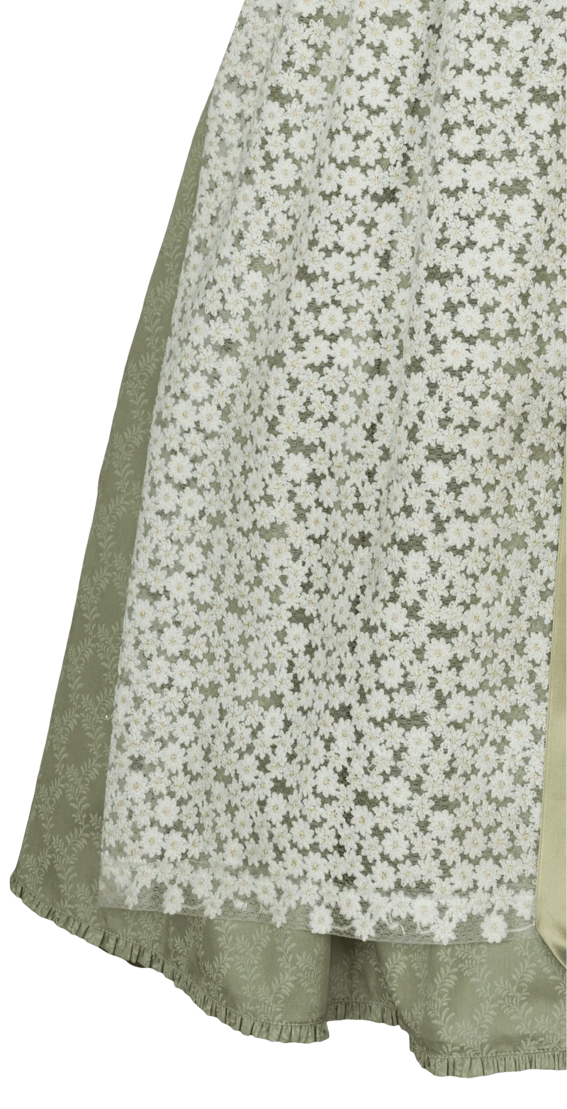 Dirndl Alpenfee, Amy, Pistazie, Midi 60 cm
