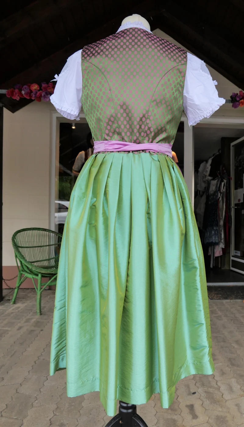 Dirndl Melega, Pam, Grün, lila, rosa Midi, Gr. 38/40