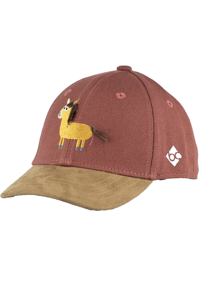 Kinder Snapback Cap mit Pferd-Motiv - rostrot