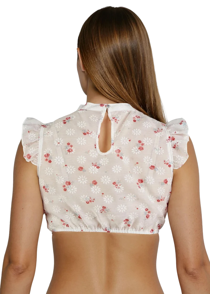Dirndlbluse, Spieth & Wensky, Halina, Flügelärmel, rot, rosa