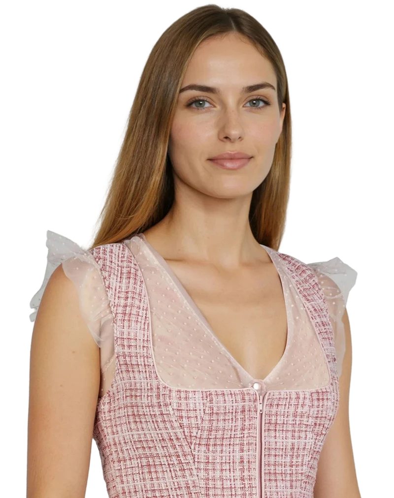 Dirndlbluse, Spieth & Wensky, Genta, Flügelärmel, rosa