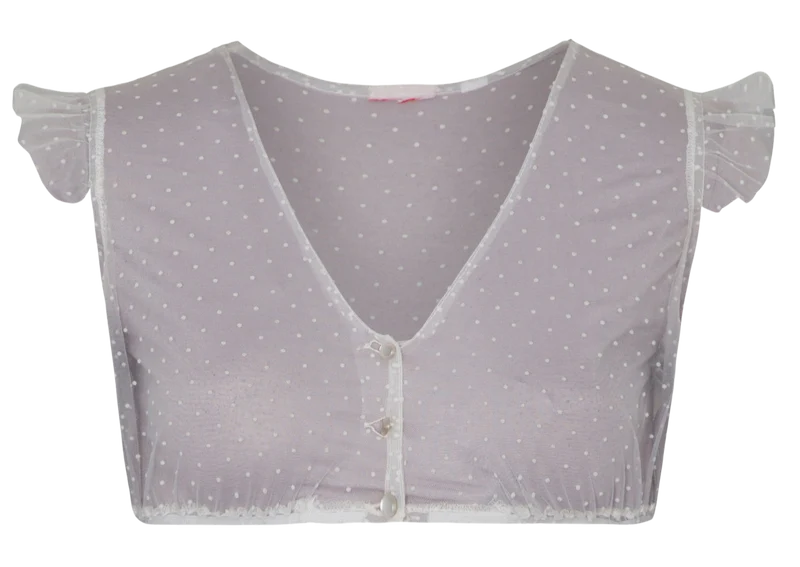 Dirndlbluse, Spieth & Wensky, Genta, Flügelärmel, weiß