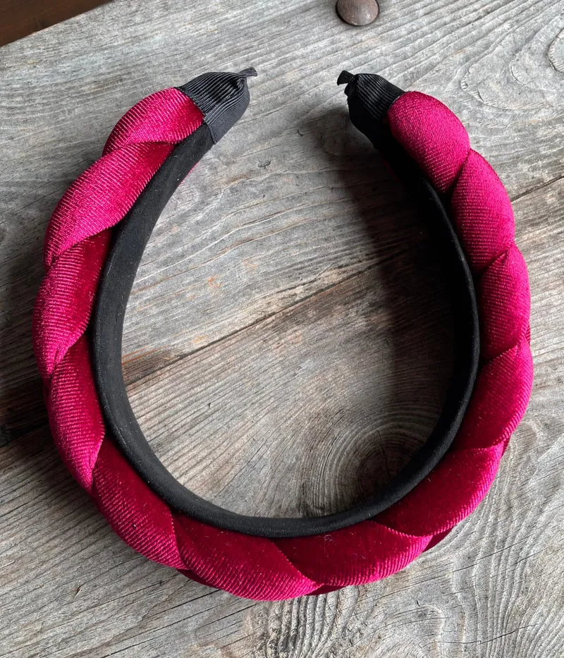 Dirndl Haarreifen Samt, bordeaux, schwarz, glitzer, rosé