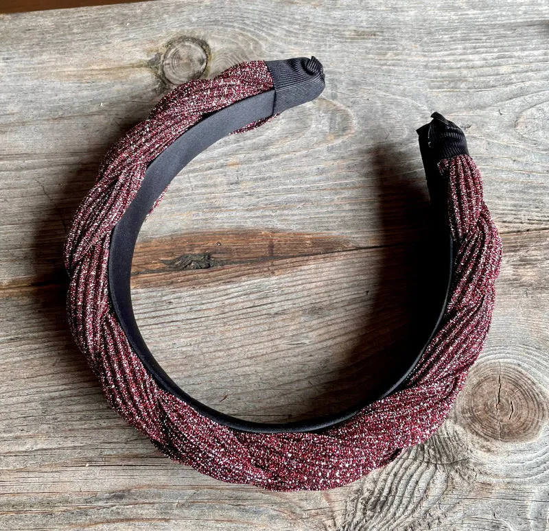 Dirndl Haarreifen Samt, bordeaux, schwarz, glitzer, rosé
