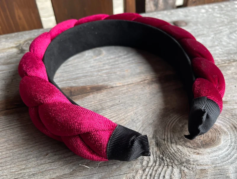 Dirndl Haarreifen Samt, bordeaux, schwarz, glitzer, rosé