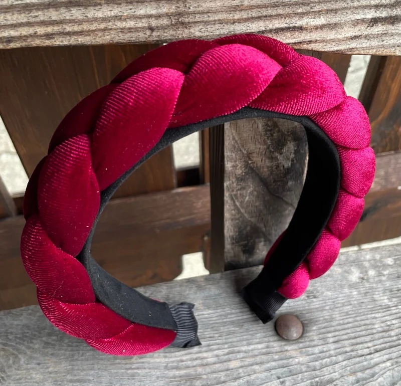 Dirndl Haarreifen Samt, bordeaux, schwarz, glitzer, rosé