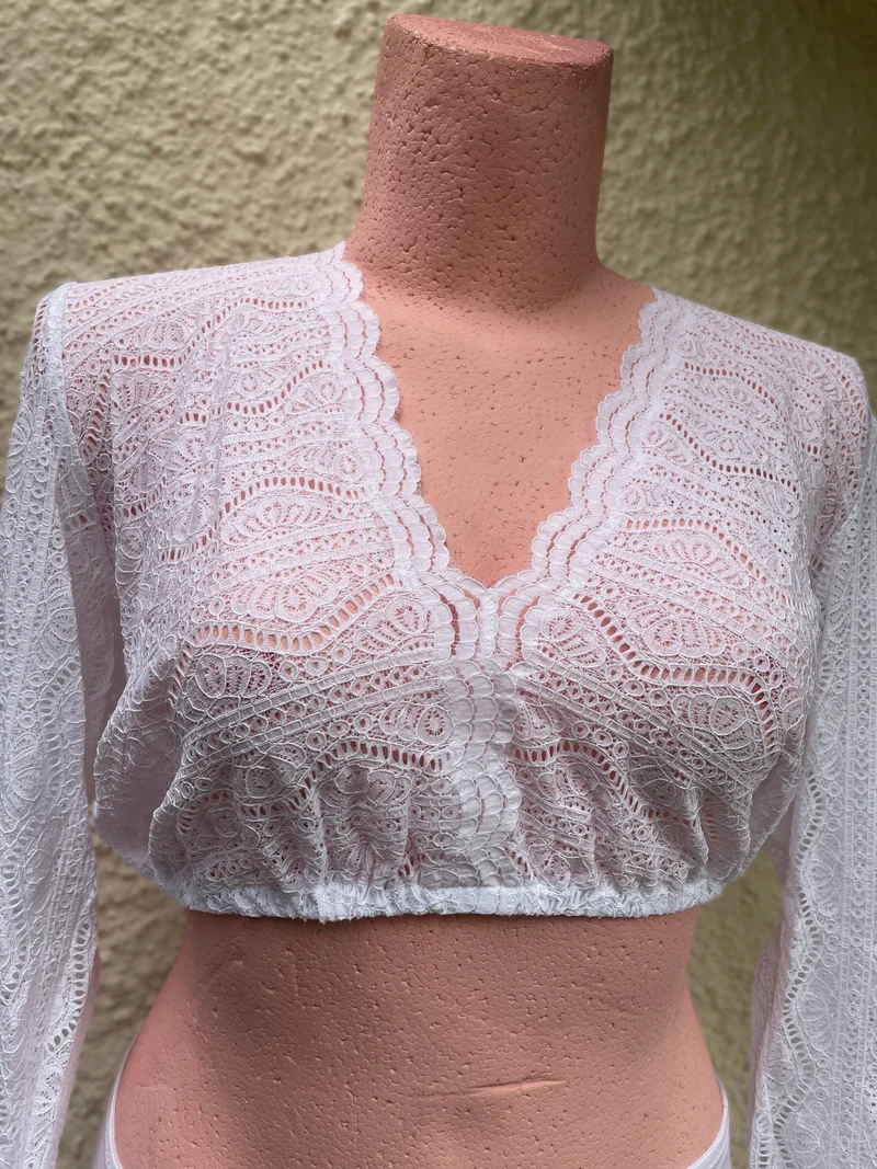 Dirndlbluse Alpenfee, Lana, langarm, weiß, große Größen