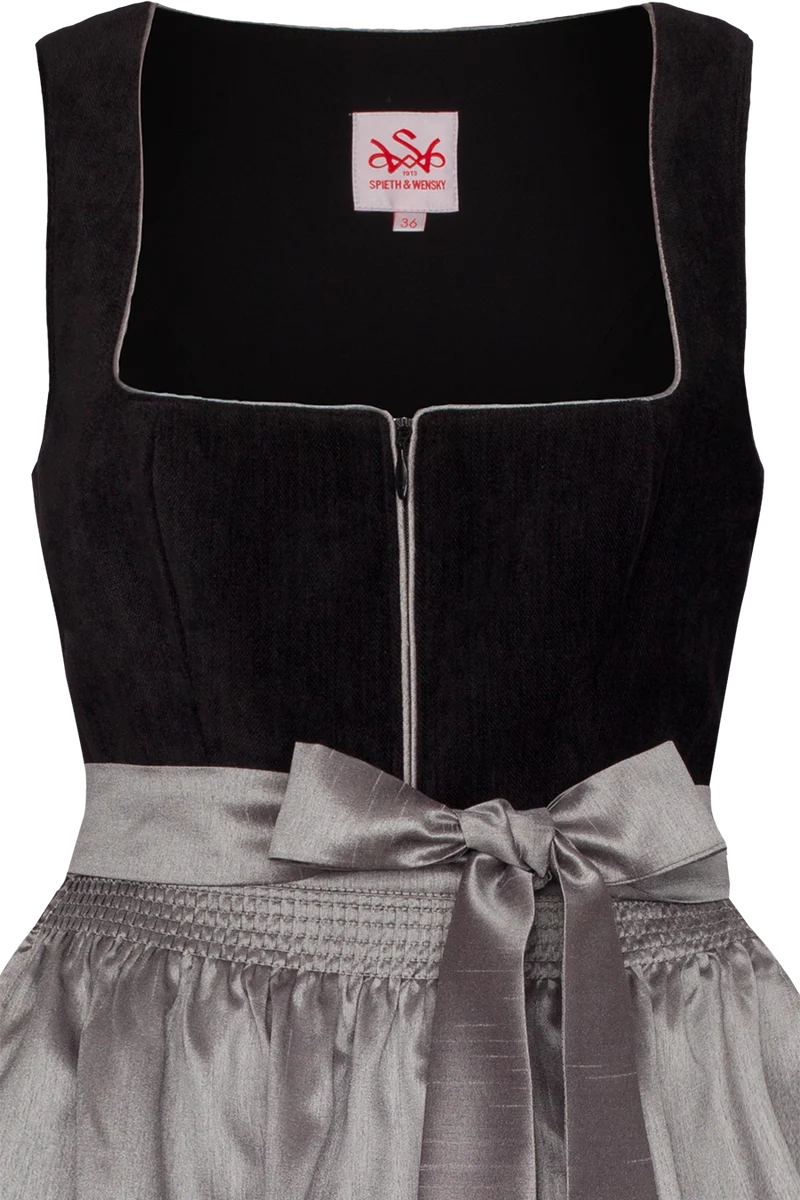 Midi-Samtdirndl mit bequemen Stretch Kathinka 70cm - schwarz