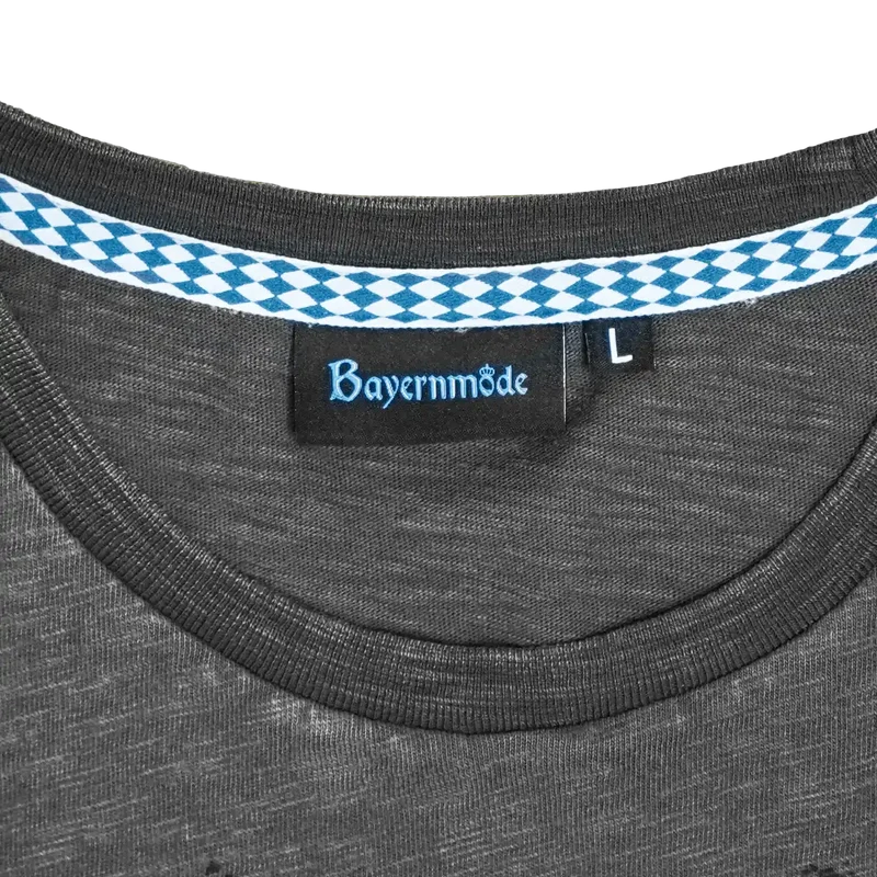 Herrenshirt, Trachten Shirt, Bayern, Wappen, grau
