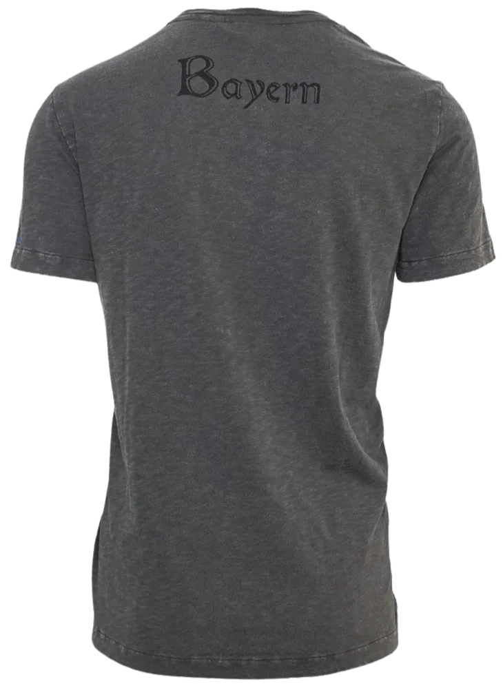 Herrenshirt, Trachten Shirt, Bayern, Wappen, grau
