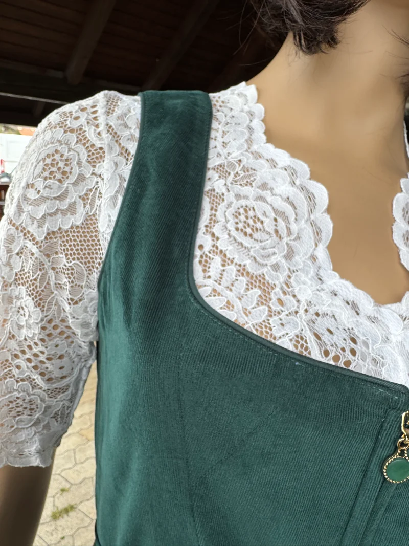Dirndl Alpenfee, Rona, Petrol, Corddirndl, Midi 70 cm