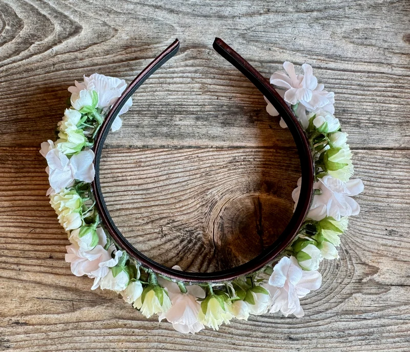 Blüten Haarreifen zum Dirndl, lachs, weiß, rosa, Braut