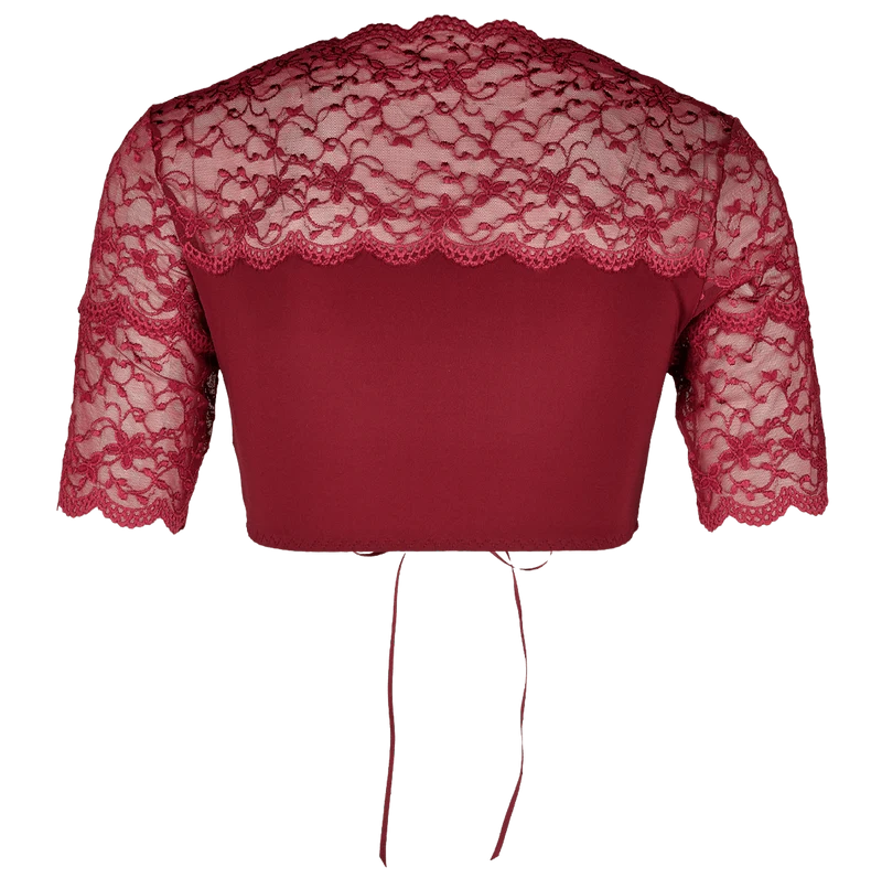 Dirndlbluse Nina von C., Martina, bordeaux, halbarm, Zugband
