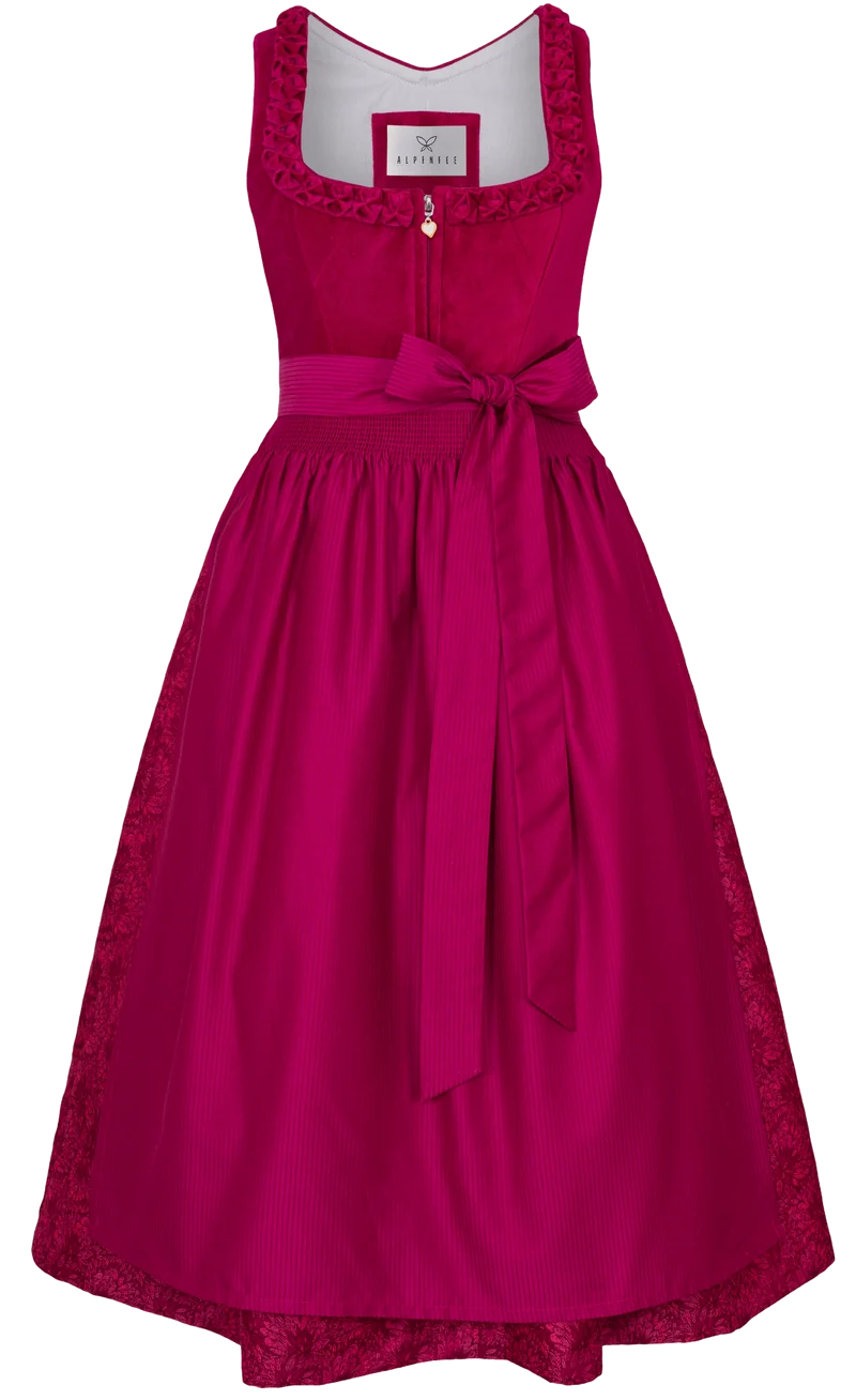 Dirndl Alpenfee, Zazu, Samt pink 75 cm, Große Größen