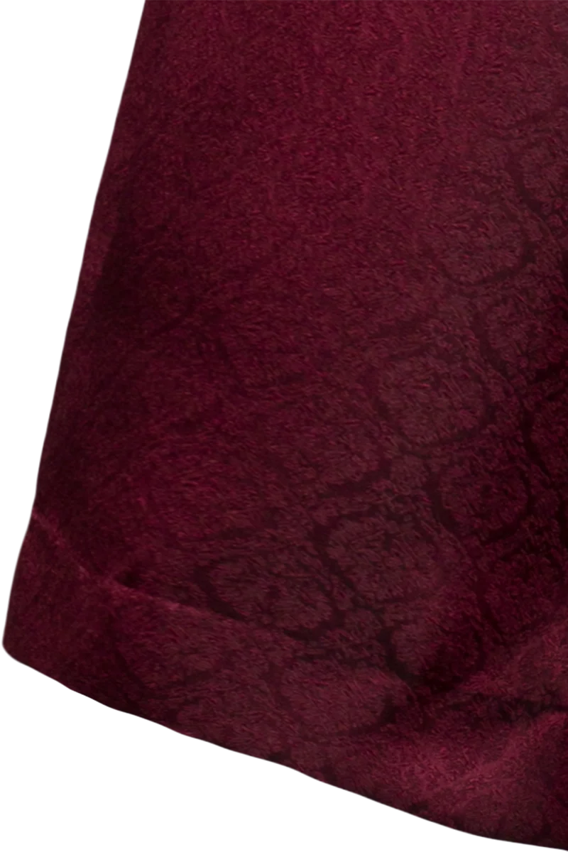 Monochromes langes Samtdirndl mit Herzausschnitt - weinrot