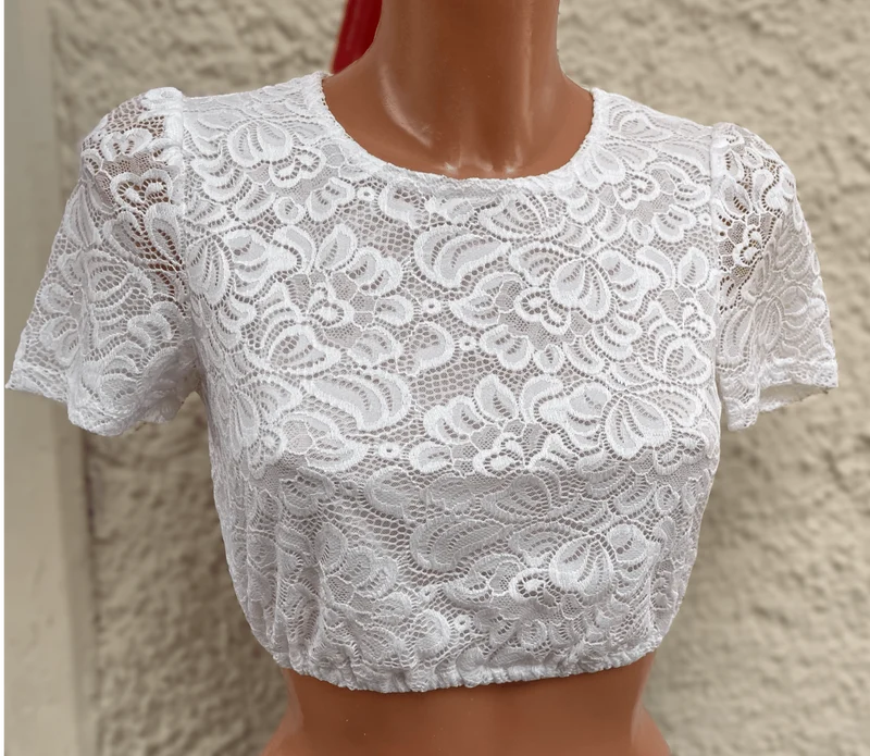 Dirndlbluse, Spieth & Wensky, hochgeschlossen, Duisburg, offwhite