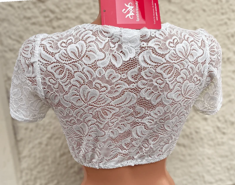 Dirndlbluse, Spieth & Wensky, hochgeschlossen, Duisburg, offwhite