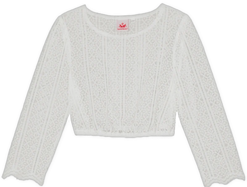 Dirndlbluse, Spieth & Wensky Dria, offwhite, hochgeschlossen, 3/4 Arm