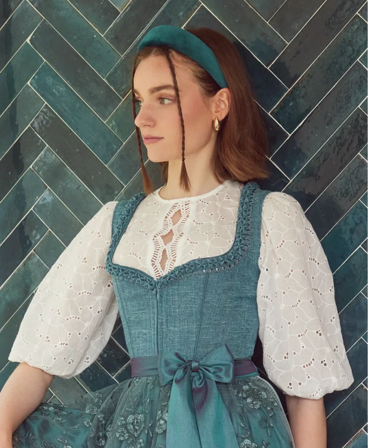Dirndlbluse Krüger Collections, Yanela, halbarm, ecru