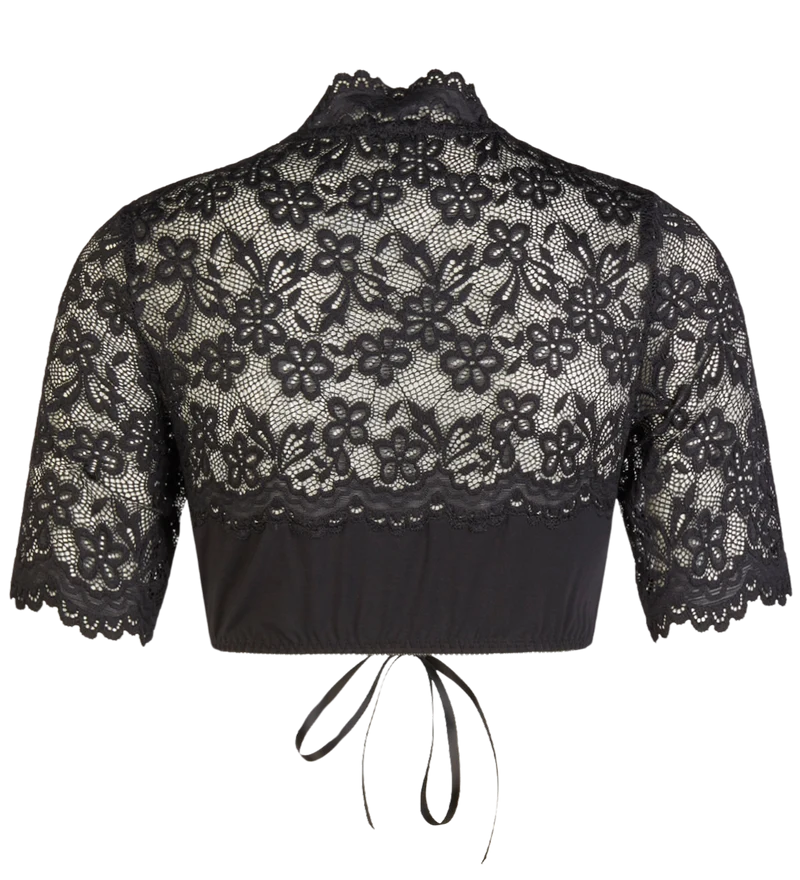 Dirndlbluse Nina von C., Sophie, schwarz, Spitze, halbarm, Gr. 40