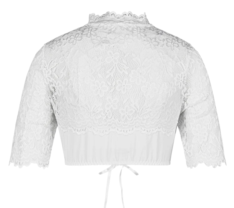 Dirndlbluse Nina von C., Sophie, weiß, Spitze, halbarm
