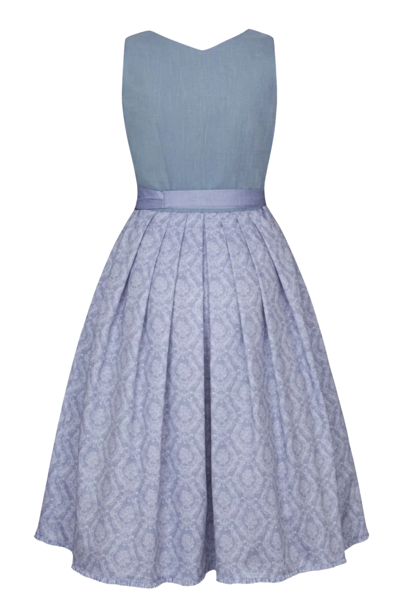 Dirndl Alpenfee, Alena, Leinen, Maxidirndl, hellblau, große Größen