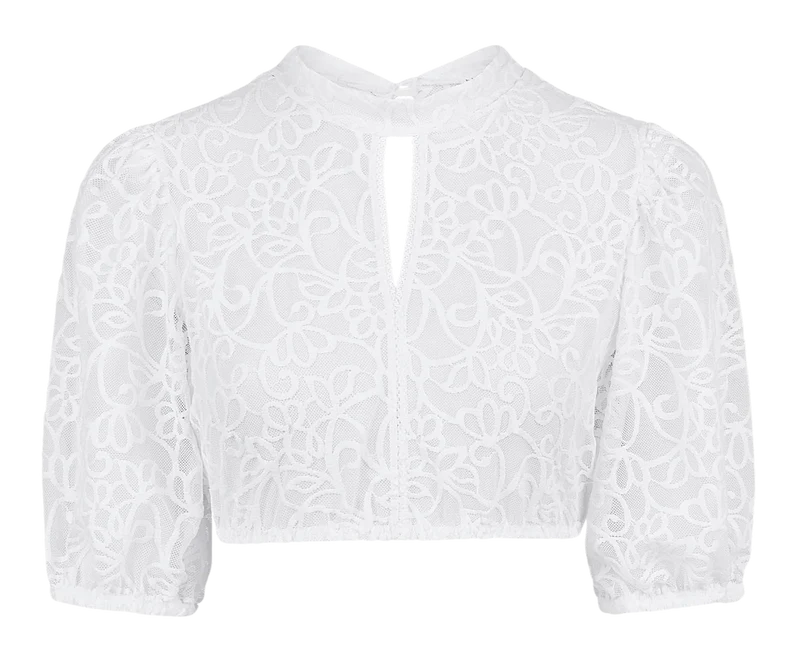Dirndlbluse Nina von C., Simone, weiß, Spitze, halbarm