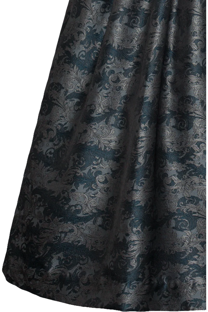 Monochromes Dirndl lang mit Jacquardrock - petrol