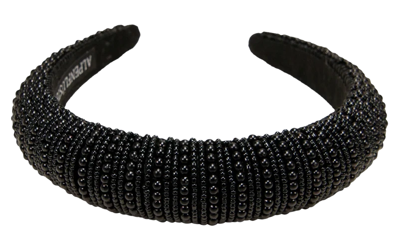 Haarschmuck, Haarreifen Perlen, Braut, Dirndl, schwarz, weiß