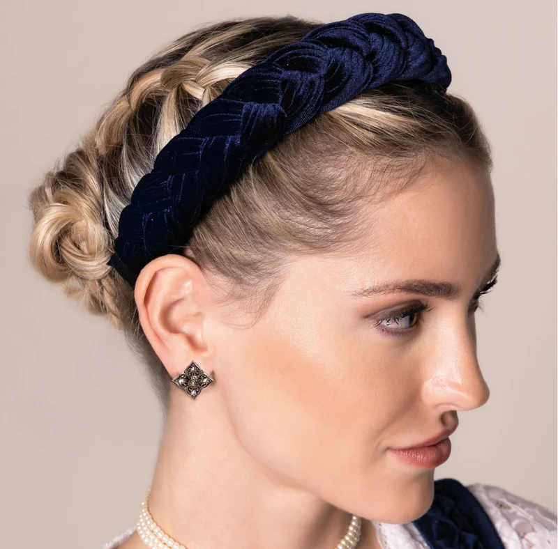 Haarschmuck, Haarreifen Samt blau, bordeaux, grau, pink, petrol