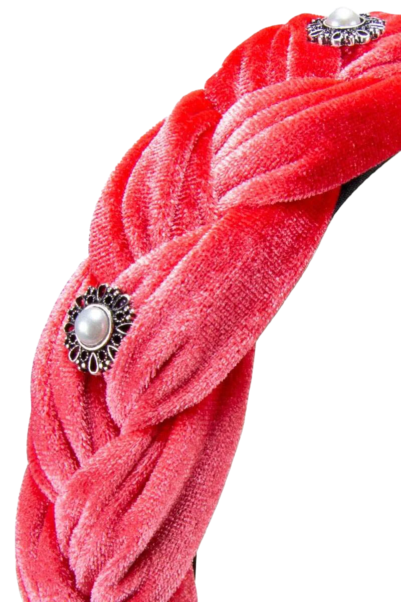Samt Haarreif - rosa