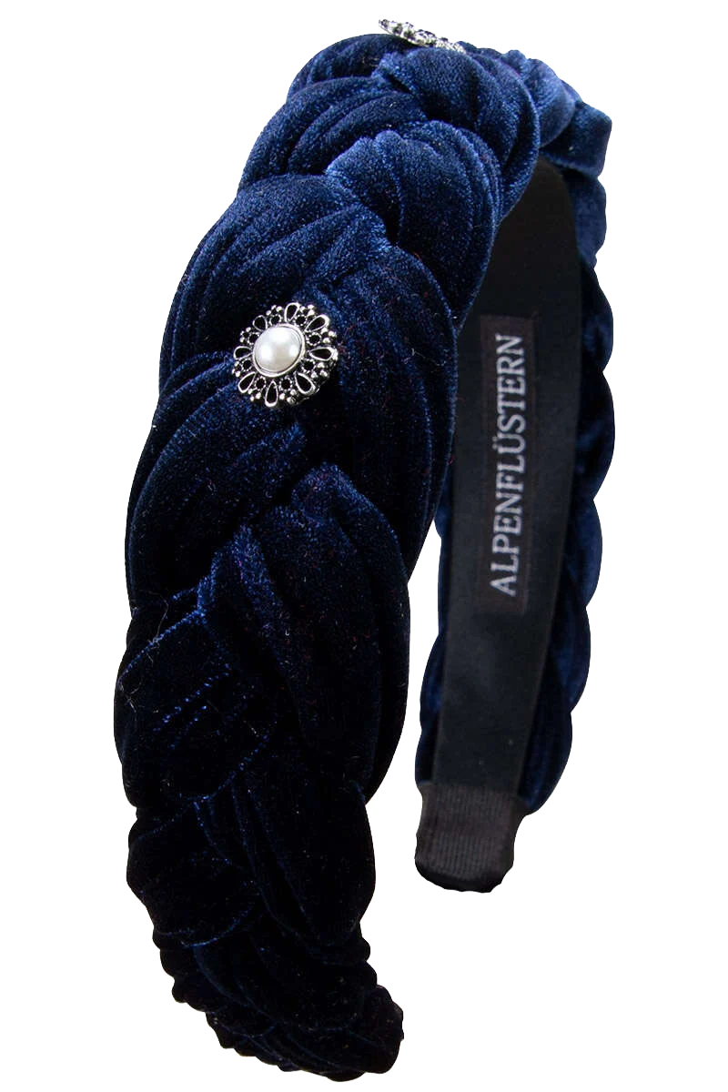 Samt Haarreif - blau