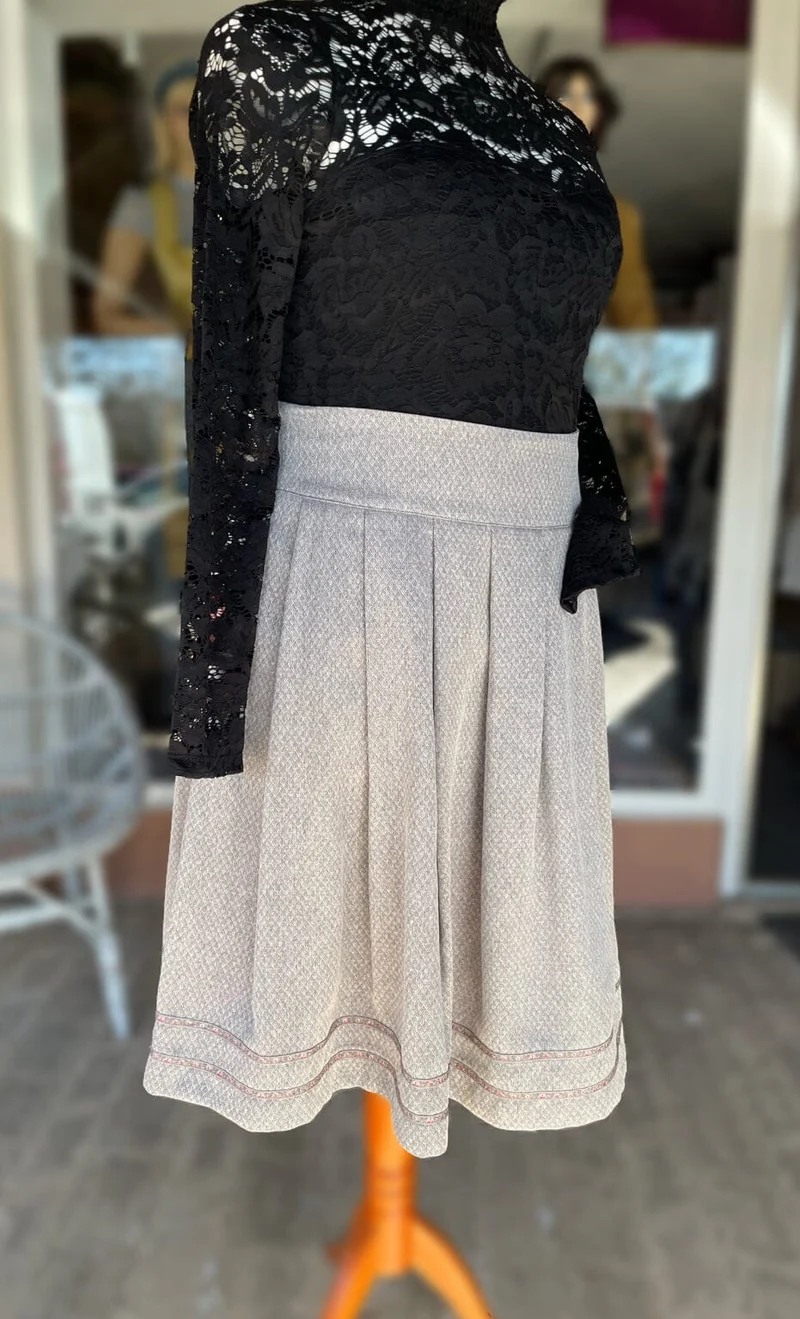 Trachten Rock Midi 60 cm, Daisy, grau, Spieth & Wensky