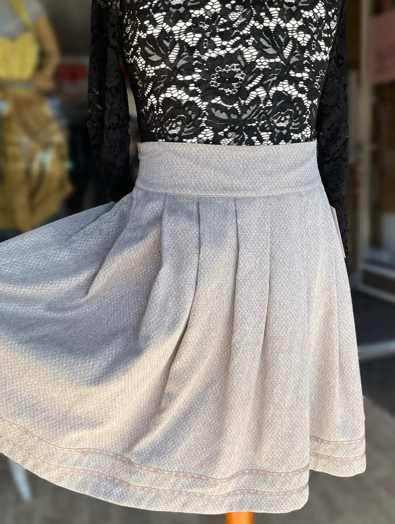 Trachten Rock Midi 60 cm, Daisy, grau, Spieth & Wensky