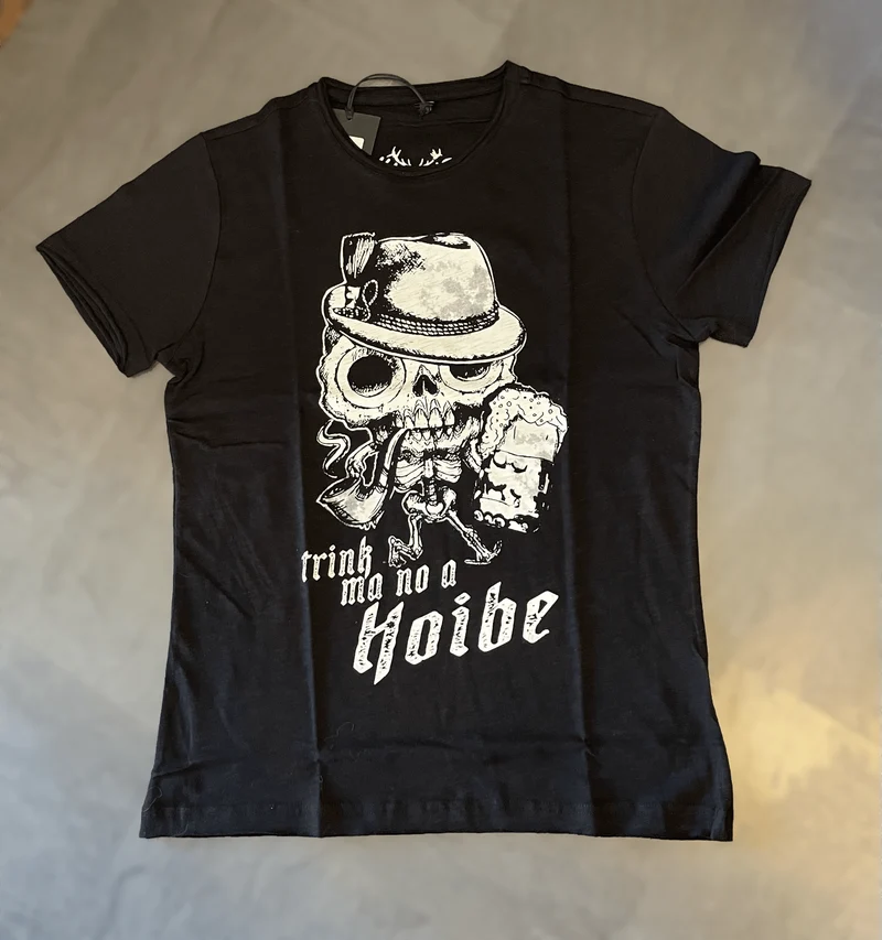 Herrenshirt, Trachten Shirt, HangOwear, Andy, Schwarz, Bier