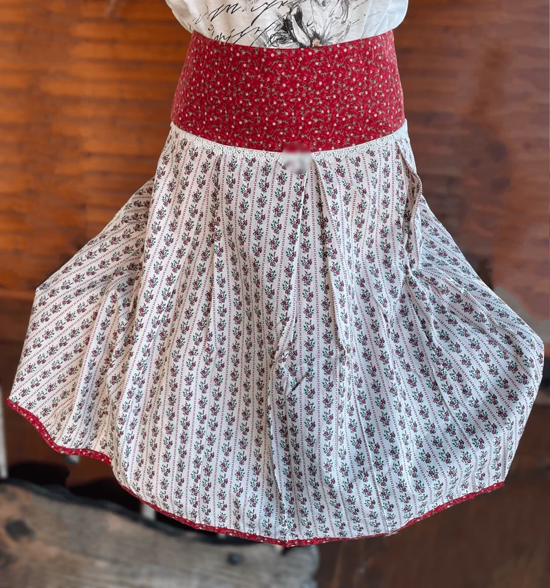Trachten Rock Midi, Annamaria, rot, weiß, Hangowear 60 cm