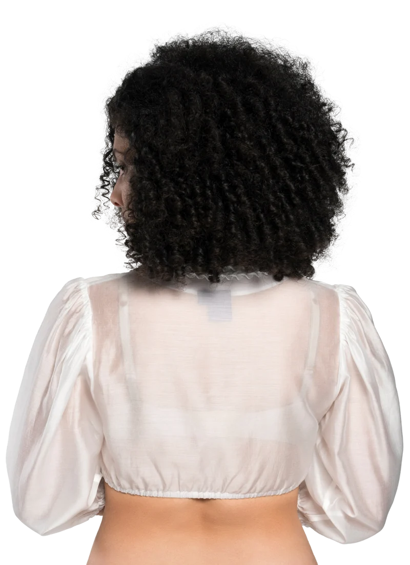 Dirndlbluse, Spieth & Wensky, creme, Fidelia Chiffon V-Ausschnitt