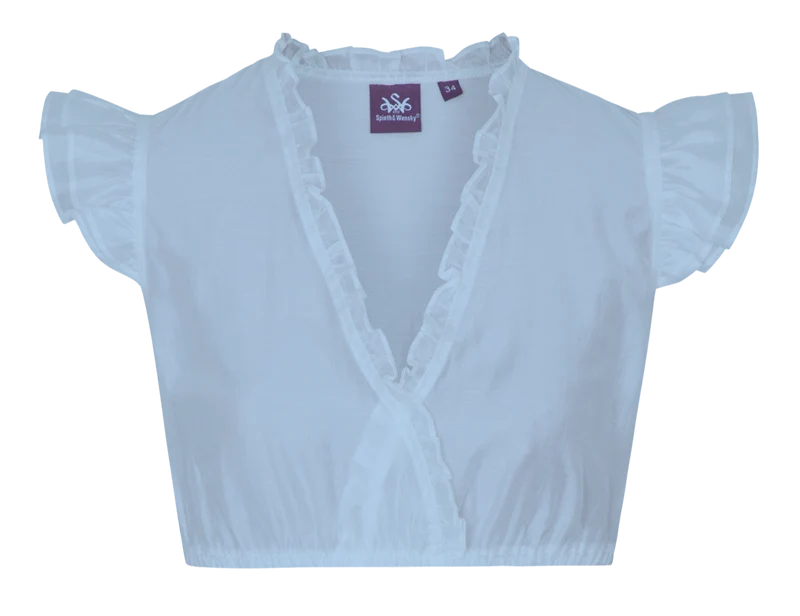 Dirndlbluse, Spieth & Wensky, hellblau, Fran Chiffon Flügelärmel