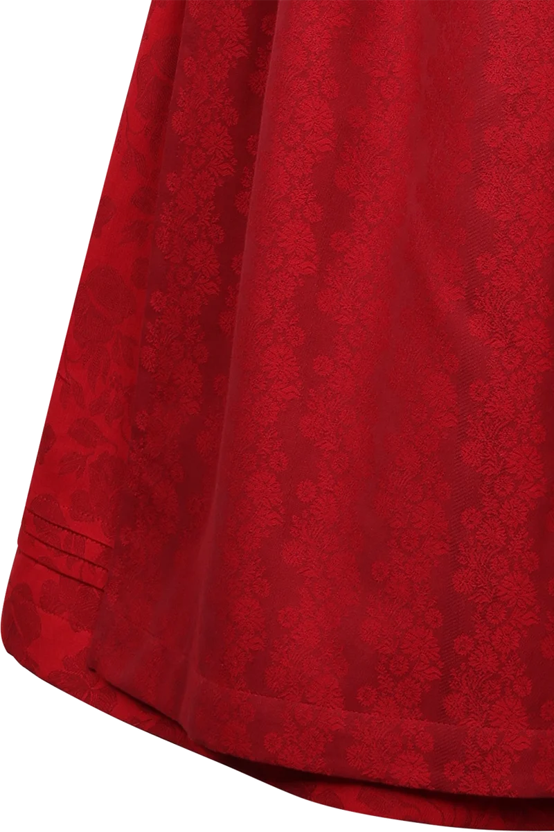 Midi-Dirndl floral mit Rüschen-Details - chili