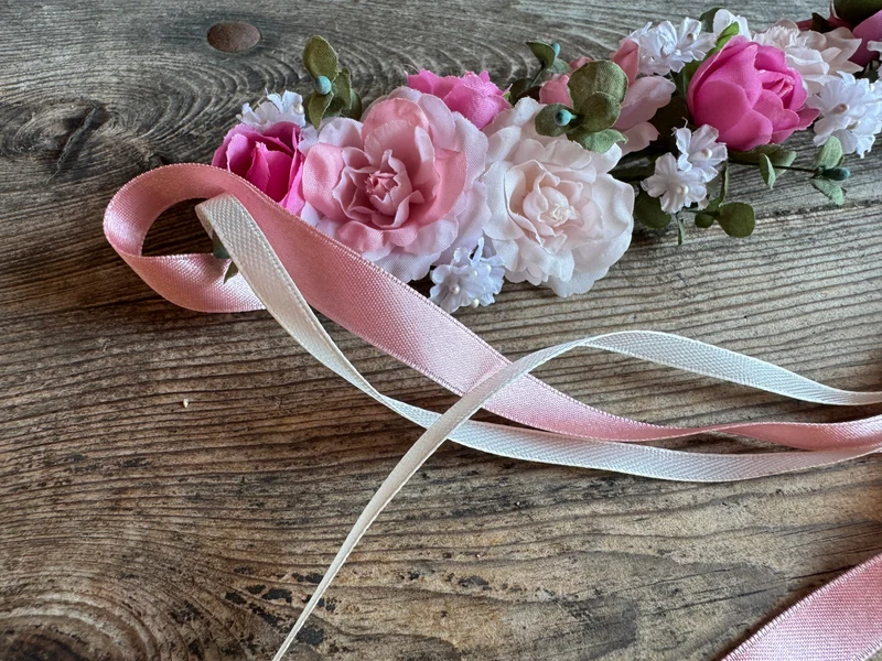 Blüten Haarreifen zum Dirndl, pink, rosa, Haarkranz