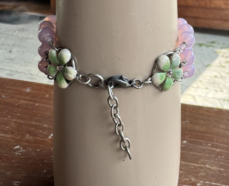 Trachten Armband, rosa, Perlen, pink, Blumen