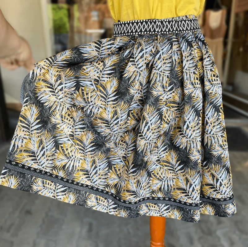Trachten Rock Midi, Judika, schwarz, silber, gelb Krüger Collections
