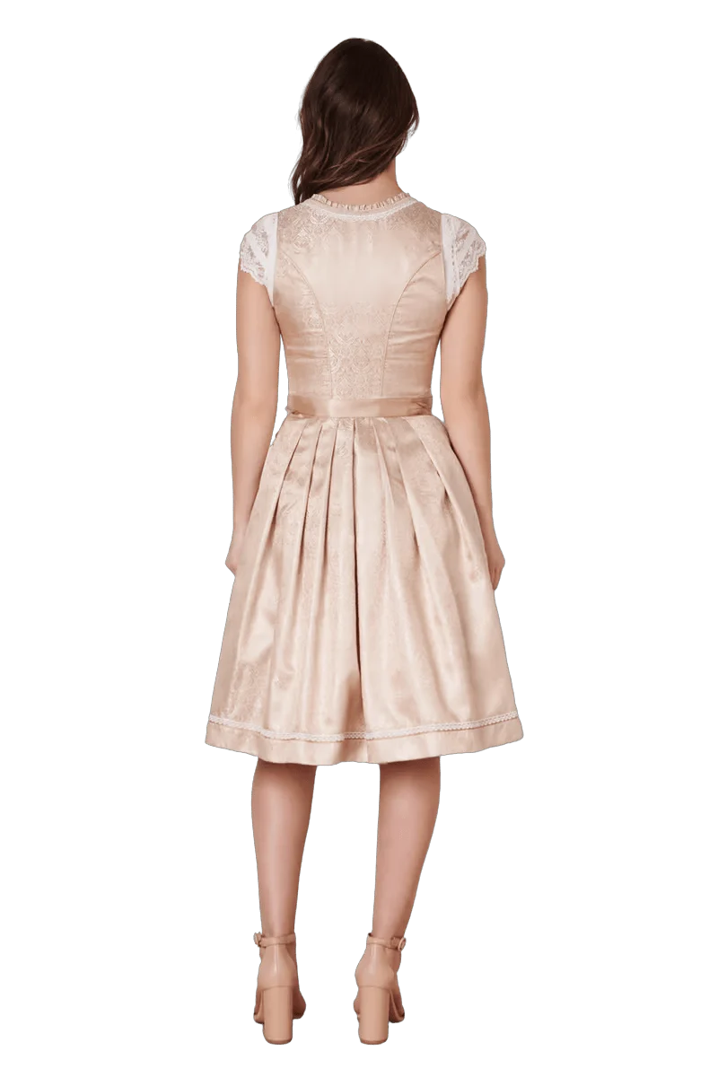 Dirndl Krüger Madl, Midi 60 cm, Kailia, gold, natur, rosa