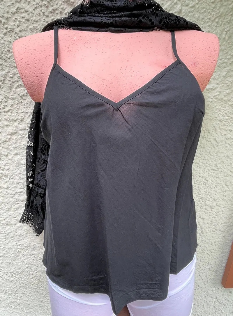 Trachtenbluse, Krüger Collections, Langarm, Spitze, schwarz, Loredina