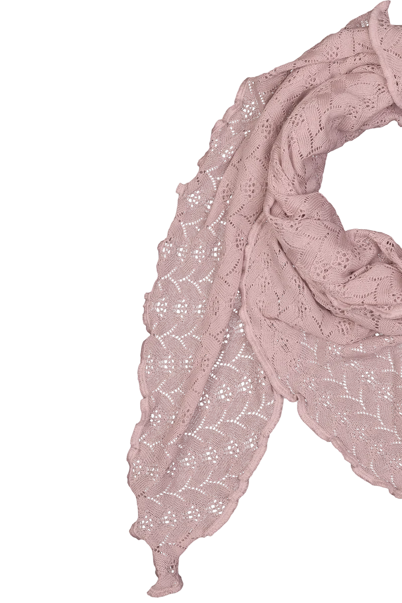 Damen Schultertuch mit feinem Strickmuster - altrosa